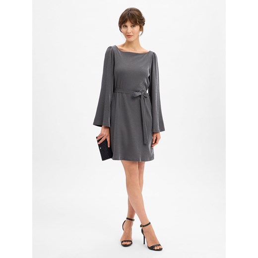 Vila Damska sukienka koktajlowa - VIEleinas Kobiety antracytowy jednolity ze sklepu vangraaf w kategorii Sukienki - zdjęcie 187289421