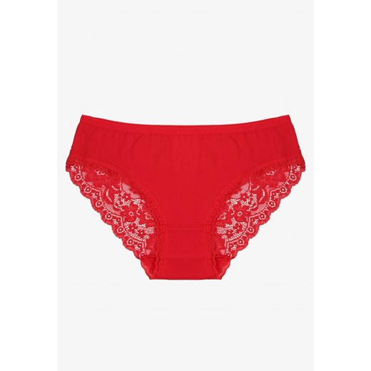 Czerwone Majtki Figi Zdobione Koronką Venissella ze sklepu born2be.pl w kategorii Majtki damskie - zdjęcie 187290080
