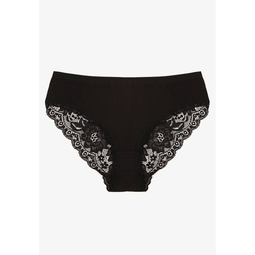 Czarne Majtki Figi Zdobione Koronką Venissella - id: 401759 - marki born2be - 187290082 Czarne Majtki Figi Zdobione Koronką Venissella ze sklepu born2be.pl w kategorii Majtki damskie - zdjęcie 187290082