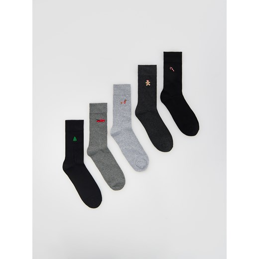 Reserved - 5 pack świątecznych skarpet - szary - id: 273FB-85X - marki Reserved - 187290532 Reserved - 5 pack świątecznych skarpet - szary ze sklepu Reserved w kategorii Skarpetki damskie - zdjęcie 187290532