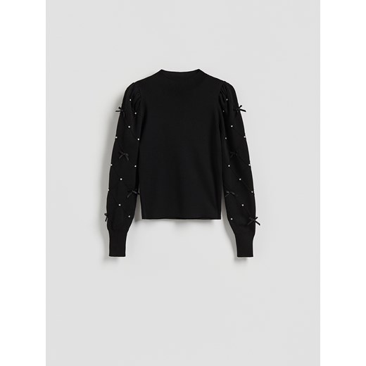 Reserved - Bluzka z aplikacjami - czarny - id: 466HH-99X - marki Reserved - 187290653 Reserved - Bluzka z aplikacjami - czarny ze sklepu Reserved w kategorii Bluzki damskie - zdjęcie 187290653