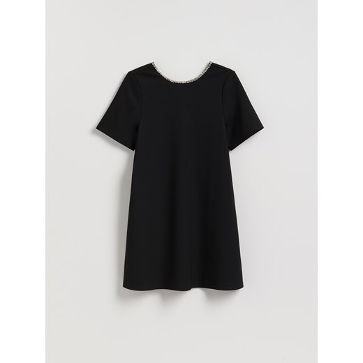 Reserved - Sukienka z ozdobnym dekoltem - czarny - id: 966GA-99X - marki Reserved - 187291124 Reserved - Sukienka z ozdobnym dekoltem - czarny ze sklepu Reserved w kategorii Sukienki - zdjęcie 187291124
