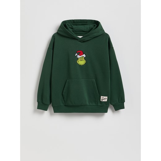 Reserved - Świąteczna bluza Grinch - ciemnozielony ze sklepu Reserved w kategorii Bluzy chłopięce - zdjęcie 187291153