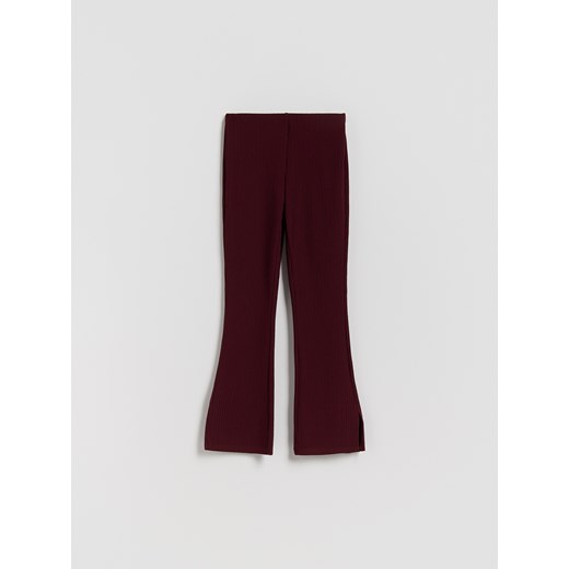 Reserved - Prążkowane spodnie flare - mahoniowy ze sklepu Reserved w kategorii Spodnie dziewczęce - zdjęcie 187291160