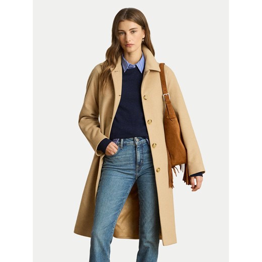 LAUREN RALPH LAUREN Płaszcz wełniany 297P04140002 Beżowy Regular Fit ze sklepu MODIVO w kategorii Płaszcze damskie - zdjęcie 187291761
