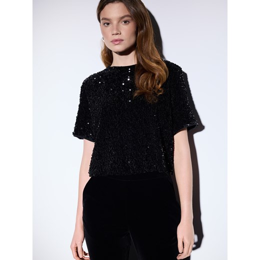 Mohito - Cekinowa czarna bluzka - czarny Mohito L Mohito