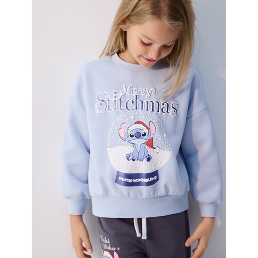 Reserved - Świąteczna bluza Lilo i Stitch - jasnoniebieski ze sklepu Reserved w kategorii Bluzy dziewczęce - zdjęcie 187292593