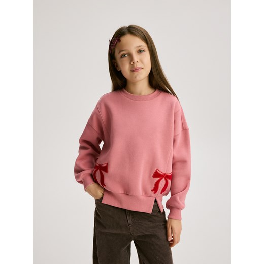 Reserved - Bluza z kokardkami - jasnofioletowy ze sklepu Reserved w kategorii Bluzy dziewczęce - zdjęcie 187292604