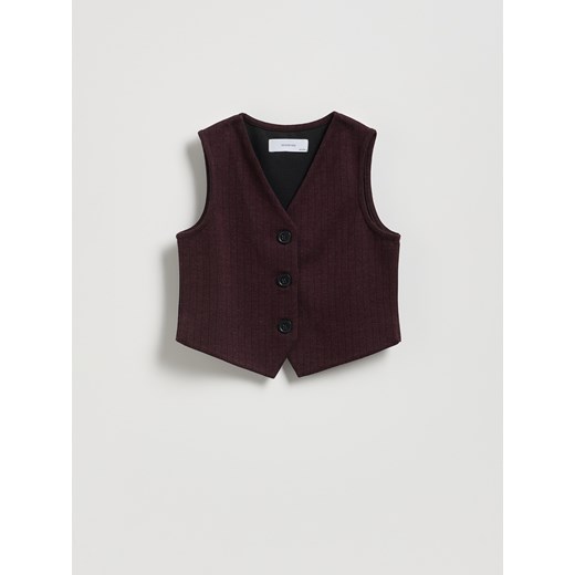 Reserved - Dzianinowa kamizelka z wiskozą - bordowy ze sklepu Reserved w kategorii Kamizelki dziewczęce - zdjęcie 187292622