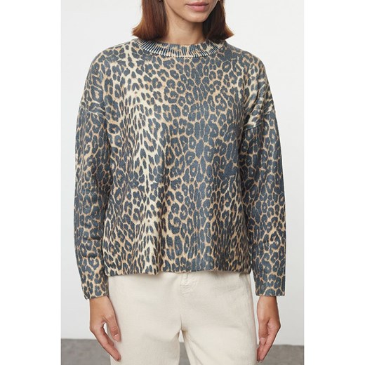 trendyol Sweter w kolorze beżowo-szarym Trendyol M wyprzedaż Limango Polska