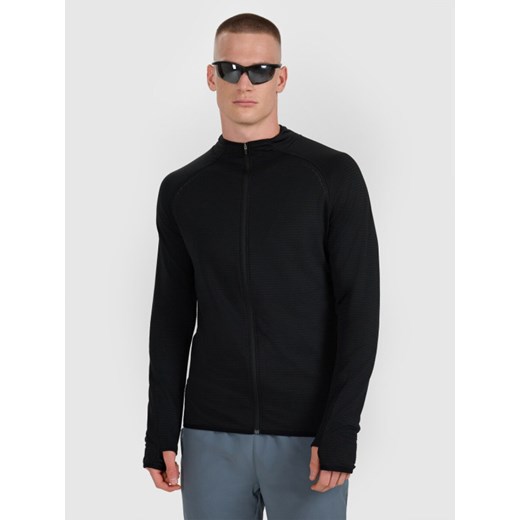 Męska bluza do biegania 4F 4FWAW25TFSWM575 - czarna ze sklepu Sportstylestory.com w kategorii Bluzy męskie - zdjęcie 187293571