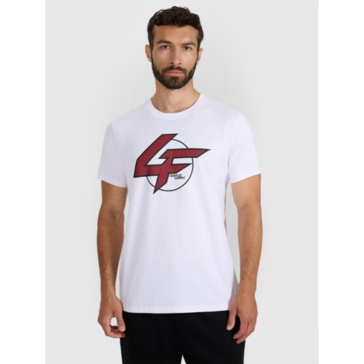 Męski t-shirt z nadrukiem 4F 4FWAW25TTSHM3133 - biały ze sklepu Sportstylestory.com w kategorii T-shirty męskie - zdjęcie 187293652