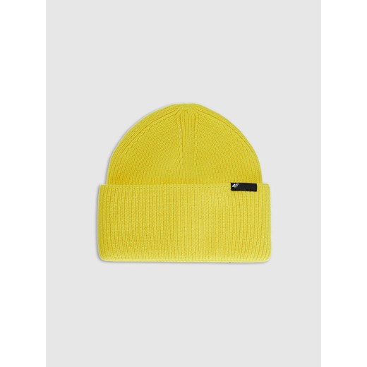 Dziecięca czapka zimowa 4F 4FJWAW25ACAPU652 - żółta ze sklepu Sportstylestory.com w kategorii Czapki dziecięce - zdjęcie 187293714