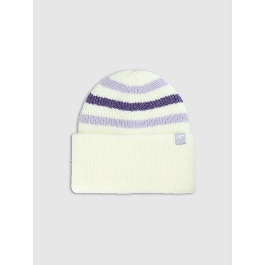 Dziewczęca czapka beanie 4F 4FJWAW25ACAPF646 - multikolor ze sklepu Sportstylestory.com w kategorii Czapki dziecięce - zdjęcie 187293730