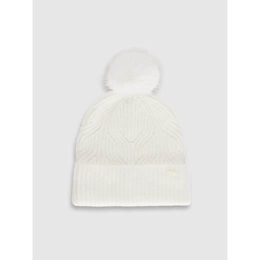 Dziewczęca czapka z pomponem 4F 4FJWAW25ACAPF648 - biała ze sklepu Sportstylestory.com w kategorii Czapki dziecięce - zdjęcie 187293744