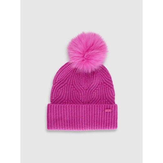 Dziewczęca czapka z pomponem 4F 4FJWAW25ACAPF648 - różowa ze sklepu Sportstylestory.com w kategorii Czapki dziecięce - zdjęcie 187293750
