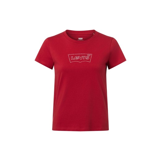 Levi's T-shirt damski Kobiety Bawełna czerwony jednolity ze sklepu vangraaf w kategorii Bluzki damskie - zdjęcie 187293953