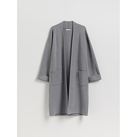 Reserved - Kardigan z kieszeniami - ciemnoszary ze sklepu Reserved w kategorii Swetry damskie - zdjęcie 187294033