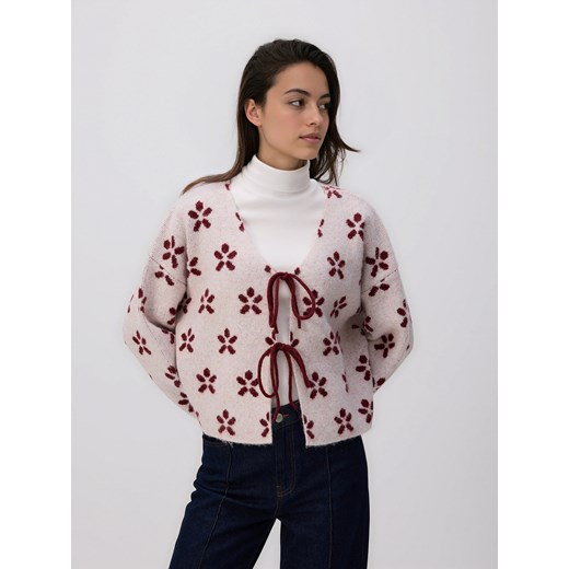 Reserved - Wzorzysty kardigan z wiązaniami - wielobarwny ze sklepu Reserved w kategorii Swetry damskie - zdjęcie 187294084
