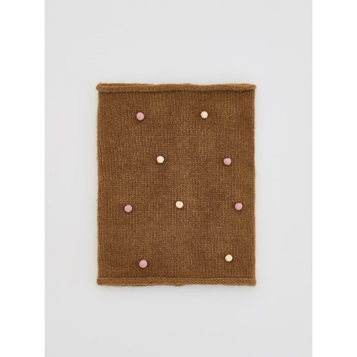 Reserved - Dzianinowy komin z aplikacją - beżowy ze sklepu Reserved w kategorii Szaliki dziecięce - zdjęcie 187294514