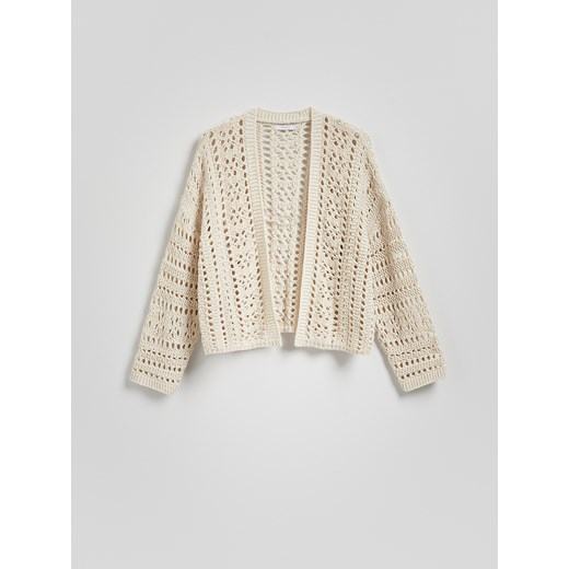 Reserved - Ażurowy kardigan - kremowy ze sklepu Reserved w kategorii Swetry damskie - zdjęcie 187294520