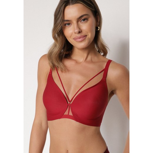 Bordowy Biustonosz z Ozdobnymi Paskami Zetessa - id: 401898 - marki born2be - 187294793 Bordowy Biustonosz z Ozdobnymi Paskami Zetessa ze sklepu born2be.pl w kategorii Biustonosze - zdjęcie 187294793