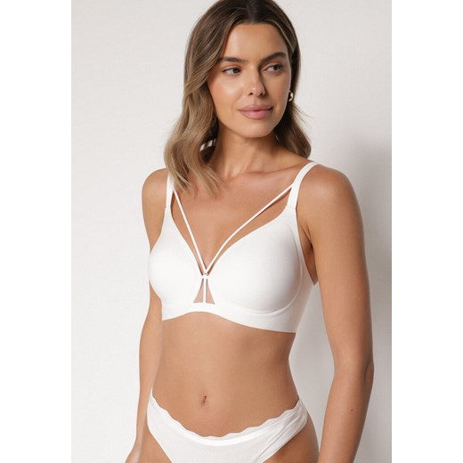 Biały Biustonosz z Ozdobnymi Paskami Zetessa - id: 401899 - marki born2be - 187294811 Biały Biustonosz z Ozdobnymi Paskami Zetessa ze sklepu born2be.pl w kategorii Biustonosze - zdjęcie 187294811