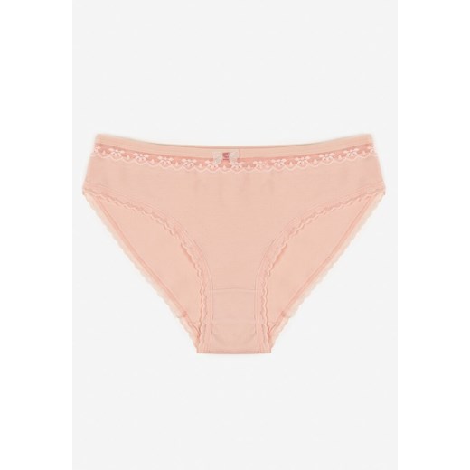 Różowe Majtki Figi z Bawełny Ozdobione Kokardą i Koronką Zeterie ze sklepu renee.pl w kategorii Majtki damskie - zdjęcie 187294884