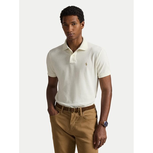 Polo Ralph Lauren Polo 710680784372 Écru Custom Slim Fit ze sklepu MODIVO w kategorii T-shirty męskie - zdjęcie 187295051