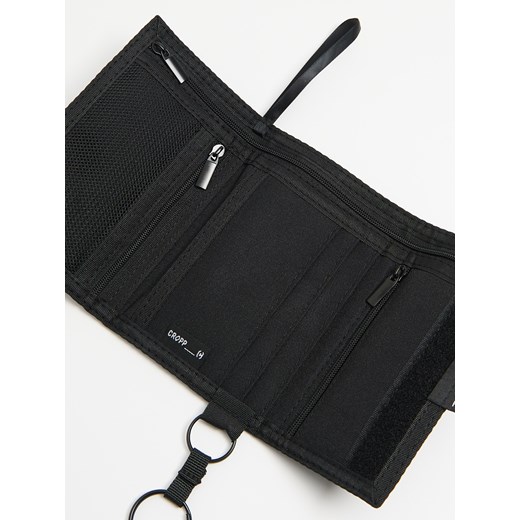 Cropp - Portfel z zielonym haftem UFO - czarny Cropp Uniwersalny Cropp