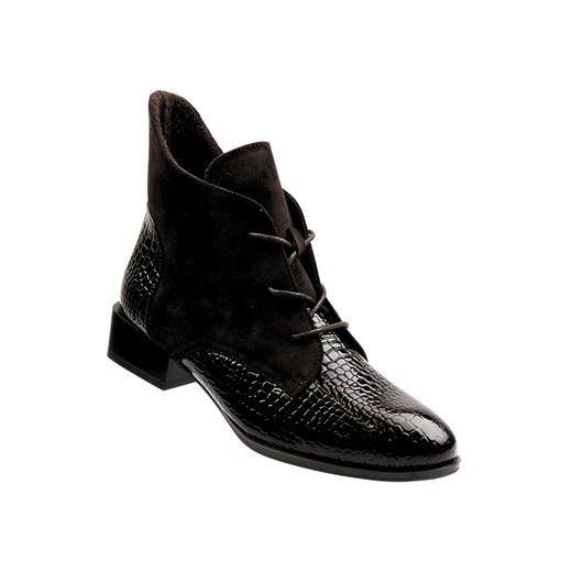 Ocieplane botki, trzewiki damskie brązowe Potocki 25-12498 ze sklepu ulubioneobuwie w kategorii Botki - zdjęcie 187295560