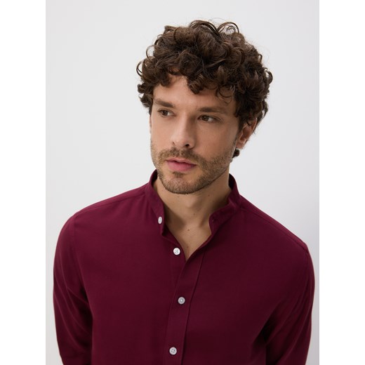 Reserved - Koszula super slim z bawełny egipskiej - bordowy ze sklepu Reserved w kategorii Koszule męskie - zdjęcie 187295600