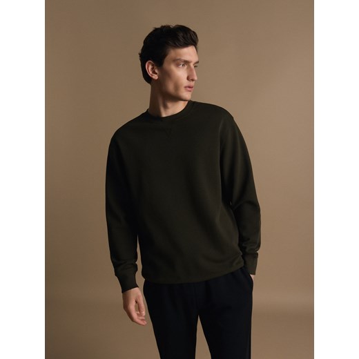 Reserved - Bawełniana bluza oversize - ciemnozielony Reserved XL Reserved