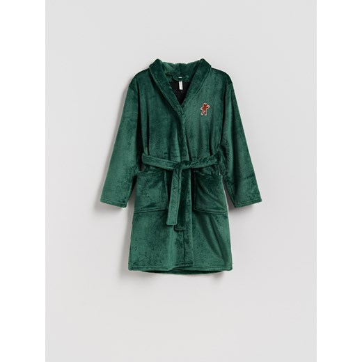 Reserved - Świąteczny szlafrok z ciastkiem - ciemnozielony ze sklepu Reserved w kategorii Szlafroki dziecięce - zdjęcie 187296163