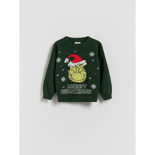 Reserved - Świąteczny sweter Grinch - zielony ze sklepu Reserved w kategorii Swetry chłopięce - zdjęcie 187296222