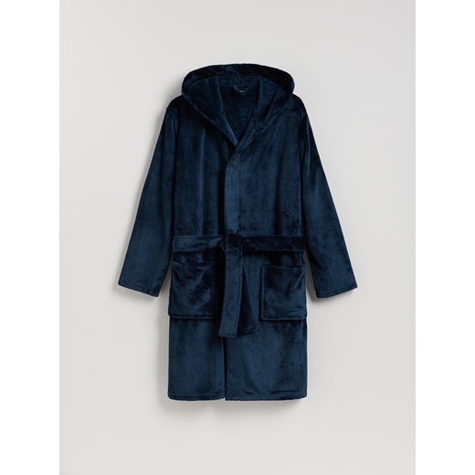 Reserved - Szlafrok z kapturem - granatowy - id: 928ER-59X - marki Reserved - 187296460 Reserved - Szlafrok z kapturem - granatowy ze sklepu Reserved w kategorii Szlafroki męskie - zdjęcie 187296460