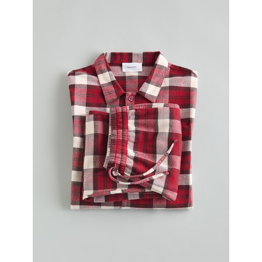 Reserved - Dwuczęściowa piżama w kratę - czerwony ze sklepu Reserved w kategorii Piżamy męskie - zdjęcie 187296532