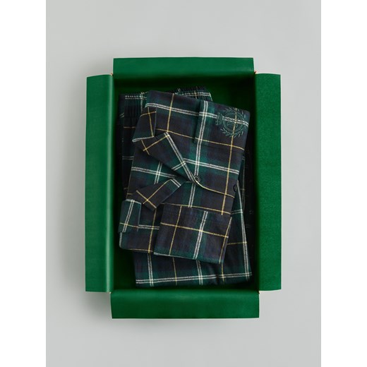 Reserved - Dwuczęściowa piżama w kratę - ciemnozielony ze sklepu Reserved w kategorii Piżamy męskie - zdjęcie 187296544