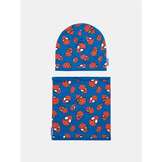 Sinsay - Zestaw: czapka i komin z nadrukiem Spider-Man - granatowy ze sklepu Sinsay w kategorii Czapki dziecięce - zdjęcie 187297172