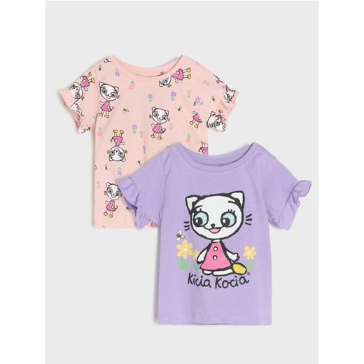 Sinsay - Koszulki 2 pack Kicia Kocia - fioletowy ze sklepu Sinsay w kategorii Kaftaniki i bluzki - zdjęcie 187297183