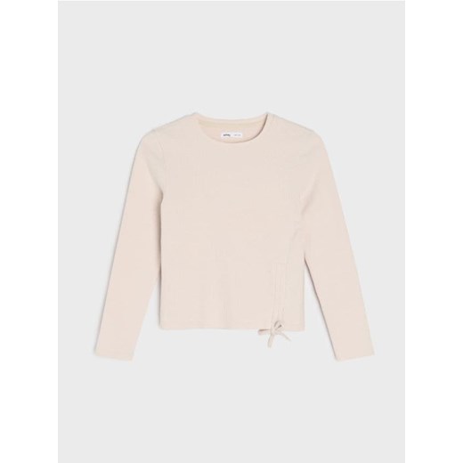 Sinsay - Bluzka z grubej prążkowanej dzianiny - beżowy ze sklepu Sinsay w kategorii Bluzki dziewczęce - zdjęcie 187297192