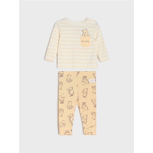 Sinsay - Komplet: koszulka i legginsy Winnie The Pooh - kremowy ze sklepu Sinsay w kategorii Odzież dla niemowląt - zdjęcie 187297220