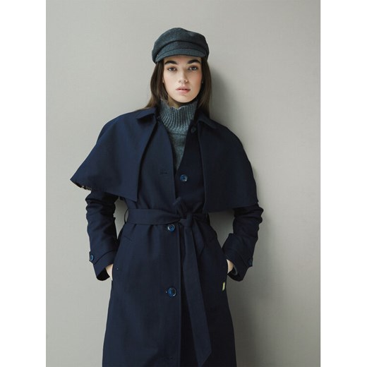 Hunter Trencz Keltie HARW0014251 Granatowy Regular Fit ze sklepu MODIVO w kategorii Płaszcze damskie - zdjęcie 187297360