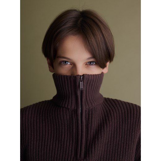 Reserved - Strukturalny golf - ciemnobrązowy ze sklepu Reserved w kategorii Swetry chłopięce - zdjęcie 187298152