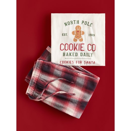 Reserved - Dwuczęściowa świąteczna piżama - złamana biel ze sklepu Reserved w kategorii Piżamy męskie - zdjęcie 187298173