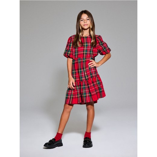 Sinsay - Sukienka babydoll w kratę - czerwony ze sklepu Sinsay w kategorii Sukienki dziewczęce - zdjęcie 187298391