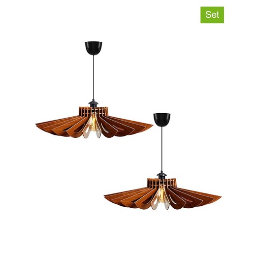 WellHome Lampy wiszące (2 szt.) w kolorze jasnobrązowym - wys. 16 x Ø 68 cm - id: 17699086 - marki Wellhome - 187298652 WellHome Lampy wiszące (2 szt.) w kolorze jasnobrązowym - wys. 16 x Ø 68 cm ze sklepu Limango Polska w kategorii Oświetlenie - zdjęcie 187298652
