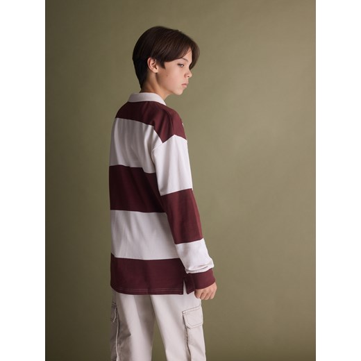 Reserved - Longsleeve polo - ciemnobrązowy ze sklepu Reserved w kategorii Bluzy chłopięce - zdjęcie 187299493