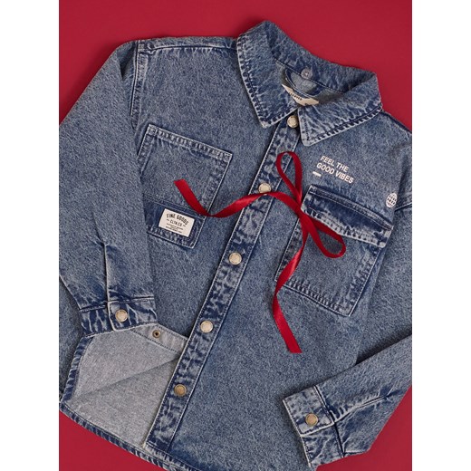 Reserved - Jeansowa koszula z kapturem - niebieski - id: 8968X-55J - marki Reserved - 187299533 Reserved - Jeansowa koszula z kapturem - niebieski ze sklepu Reserved w kategorii Koszule chłopięce - zdjęcie 187299533