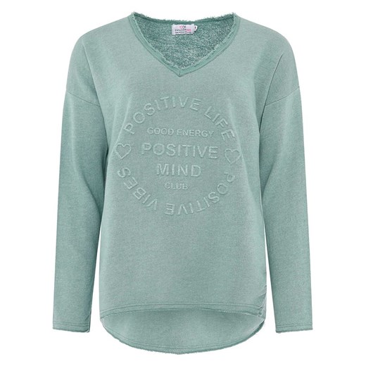 Zwillingsherz Bluza "Positive Mind" w kolorze zielonym - id: 17939846 - marki Zwillingsherz - 187300122 Zwillingsherz Bluza "Positive Mind" w kolorze zielonym ze sklepu Limango Polska w kategorii Bluzy damskie - zdjęcie 187300122